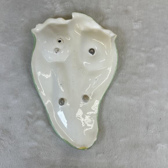 Vtg Yellow Tulip Double Spoon Rest 1975 Holland Mold Handpainted Initialed Chrty - Picture 6 of 11